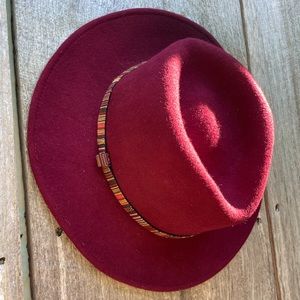 100% Wool Hat with Western Band Accent
